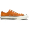 1970s OrangeBitte Retro Turn Fur Low Top Stylové plátěné boty Oranžové