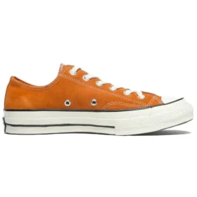 1970s OrangeBitte Retro Turn Fur Low Top Stylové plátěné boty Oranžové