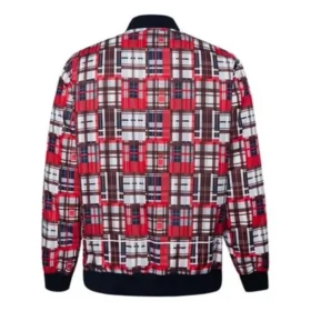 Bomber s potiskem Utility, asijské velikosti „Red White“