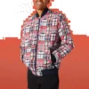 Bomber s potiskem Utility, asijské velikosti „Red White“