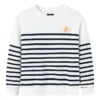 Casual Stripe Crew Sweater Asia Sizing „Bílá Černá“