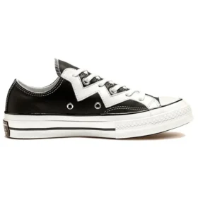 Chuck 1970s Mission-V nízké bílé tenisky s zubatým pruhem „Black White“