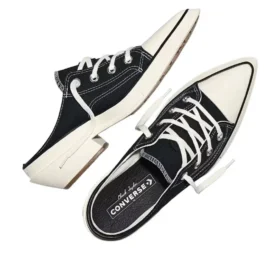 Chuck 70 De Luxe špičaté pantofle na podpatku s platformou „Black“