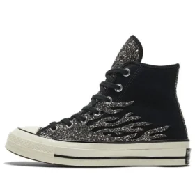 Chuck 70 High „Archival Glitter Flame – Black Egret“