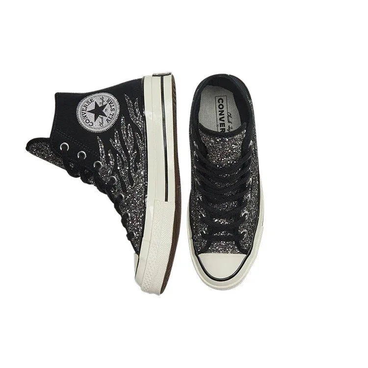 Chuck 70 High „Archival Glitter Flame – Black Egret“ Chuck 70 High „Archival Glitter Flame – Black Egret“