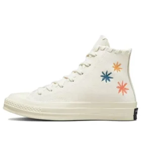 Chuck 70 High „Embroidered Floral – Egret“