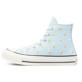 Chuck 70 High „Vyšívaný květinový potisk – Chambray Blue“