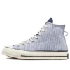 Chuck 70 High „Washed Indigo Hickory Stripes“