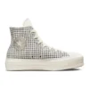Chuck Taylor All Star Lift Platform High „Houndstooth Shine – Egret Pure Silver“