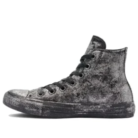 Chuck Taylor All Star Luxe Leather „Černá Šedá Stříbrná“