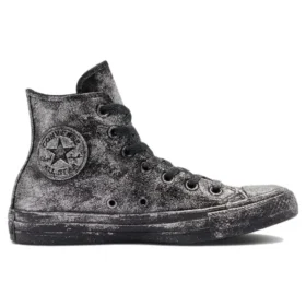 Chuck Taylor All Star Luxe Leather „Černá Šedá Stříbrná“