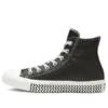 Chuck Taylor All Star Mission-V Leather High Top Black White Wave Pattern Sole „Black White“