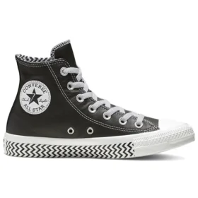 Chuck Taylor All Star Mission-V Leather High Top Black White Wave Pattern Sole „Black White“