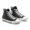 Chuck Taylor All Star Mission-V Leather High Top Black White Wave Pattern Sole „Black White“