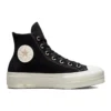 Chuck Taylor All Star vysoké kožené tenisky s platformou a cvočky „černé“
