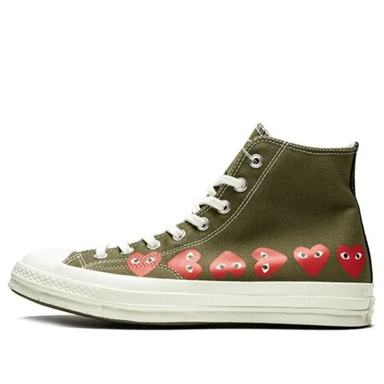 Converse x COMME des GARCONS PLAY Chuck 70 Hi Multi Heart „Khaki“ Converse x COMME des GARCONS PLAY Chuck 70 Hi Multi Heart „Khaki“