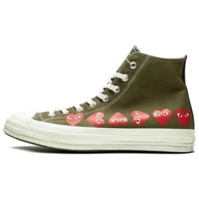 Converse x COMME des GARCONS PLAY Chuck 70 Hi Multi Heart „Khaki“ Converse x COMME des GARCONS PLAY Chuck 70 Hi Multi Heart „Khaki“