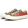 Converse x COMME des GARCONS PLAY Chuck 70 Low Multi Heart „Khaki“ Converse x COMME des GARCONS PLAY Chuck 70 Low Multi Heart „Khaki“