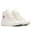 Converse x Comme des Garcons PLAY Single Heart Chuck 70 Hi „Milk“