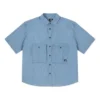 Denimová košile s nápisem, praktický střih, asijské velikosti „LT Retro Blue“