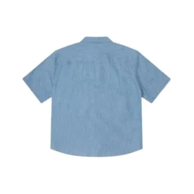 Denimová košile s nápisem, praktický střih, asijské velikosti „LT Retro Blue“ Denimová košile s nápisem, praktický střih, asijské velikosti „LT Retro Blue“