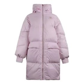 Dlouhá péřová bunda s kapucí, asijské velikosti „Pale Pink“ Dlouhá péřová bunda s kapucí, asijské velikosti „Pale Pink“