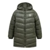 Dlouhá péřová bundy, asijské velikosti „Olive Green“