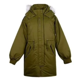 Dlouhá péřová bundy, asijské velikosti „Olive Green“