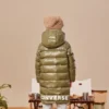 Dlouhá péřová bundy, asijské velikosti „Olive Green“