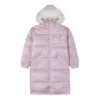 Dlouhá péřová bundy, asijské velikosti „Pink“