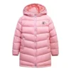 Dlouhá péřová bundy, asijské velikosti „Pink Black“