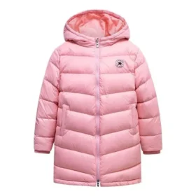 Dlouhá péřová bundy, asijské velikosti „Pink Black“ Dlouhá péřová bundy, asijské velikosti „Pink Black“