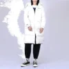 Dlouhá péřová bundy, asijské velikosti, „White“