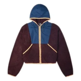 Fleecová bundy s kapucí a celopropínacím zipem, asijské velikosti „Red Currant“