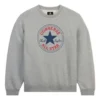 Go-To Chuck Taylor All Star Patch Standard-Fit Fleece Crew Sweatshirt Asijské velikosti „Vintage Grey Heather“