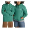 Go-To mikina s kapucí a výšivkou hvězdy a šipky, standardní střih, fleece, asijské velikosti „Green“