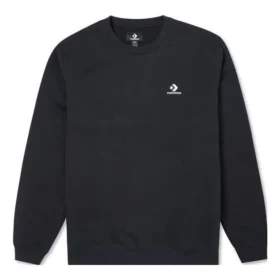 Go-To mikina s výšivkou hvězdy a šrafovaným vzorem, z česaného fleece, s kulatým výstřihem, asijské velikosti „Black“ Go-To mikina s výšivkou hvězdy a šrafovaným vzorem, z česaného fleece, s kulatým výstřihem, asijské velikosti „Black“
