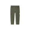 Jednobarevné kalhoty s elastickým pasem Asijské velikosti „Olive Green“
