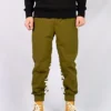 Joggingové kalhoty s nápisem, asijské velikosti „Olive Green“