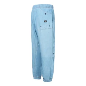 Joggingové kalhoty z tkaného chambray s výšivkou, asijské velikosti „Blue“ Joggingové kalhoty z tkaného chambray s výšivkou, asijské velikosti „Blue“