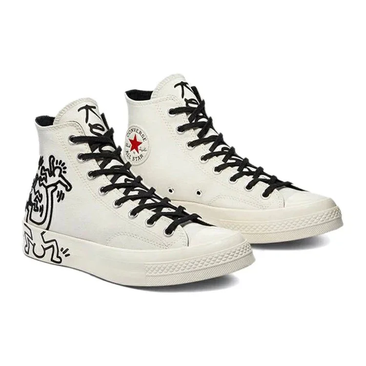 Keith Haring x Converse Chuck 70 High Tops Egret White „Egret Black Red“ Keith Haring x Converse Chuck 70 High Tops Egret White „Egret Black Red“