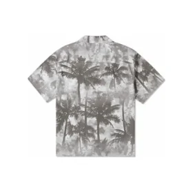 Košile s knoflíky a palmovým potiskem, asijské velikosti „Black Palm“ Košile s knoflíky a palmovým potiskem, asijské velikosti „Black Palm“