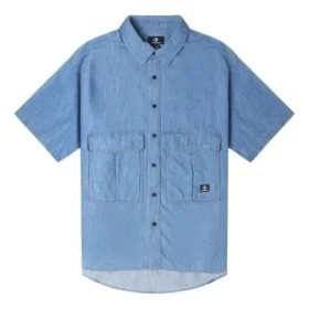 Košile z chambray s výstřihem, asijské velikosti „Indigo Blue“ Košile z chambray s výstřihem, asijské velikosti „Indigo Blue“