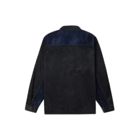Košile z manšestru s barevnými bloky, asijské velikosti „Navy Black“ Košile z manšestru s barevnými bloky, asijské velikosti „Navy Black“
