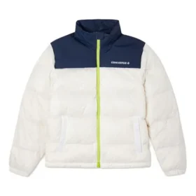 Krátká péřová bundy Asijské velikosti „White Midnight Navy“ Krátká péřová bundy Asijské velikosti „White Midnight Navy“