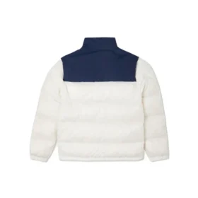 Krátká péřová bundy Asijské velikosti „White Midnight Navy“ Krátká péřová bundy Asijské velikosti „White Midnight Navy“
