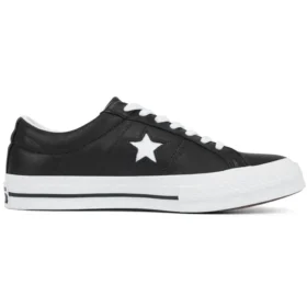 Leather One Star Low Top „Black White“