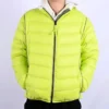 Lehká péřová bundy se stojáčkem, asijské velikosti „Fluorescent Green“