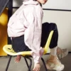 Ležérní košile s malým logem, růžová a fialová