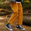 Manšestrové kalhoty s dvojitými záhyby, asijské velikosti „Orange“